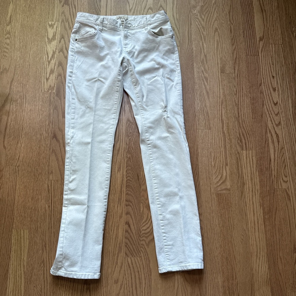 CAbi Jeans Distressed White‎ Denim Women's Size 4